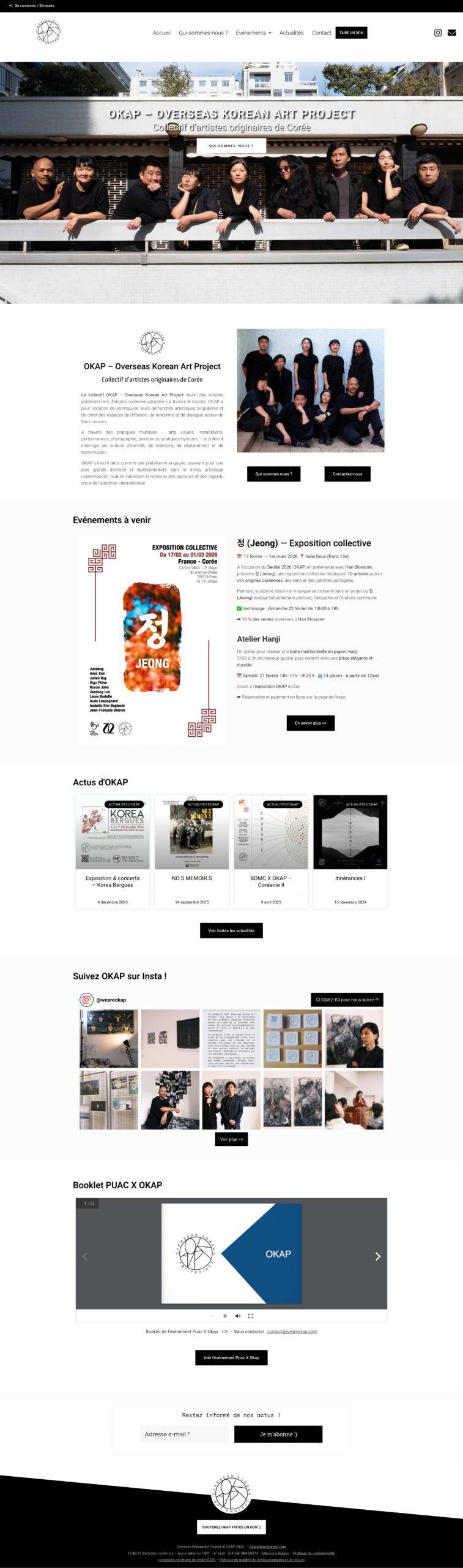 Site vitrine pour un collectif artistique – Okap