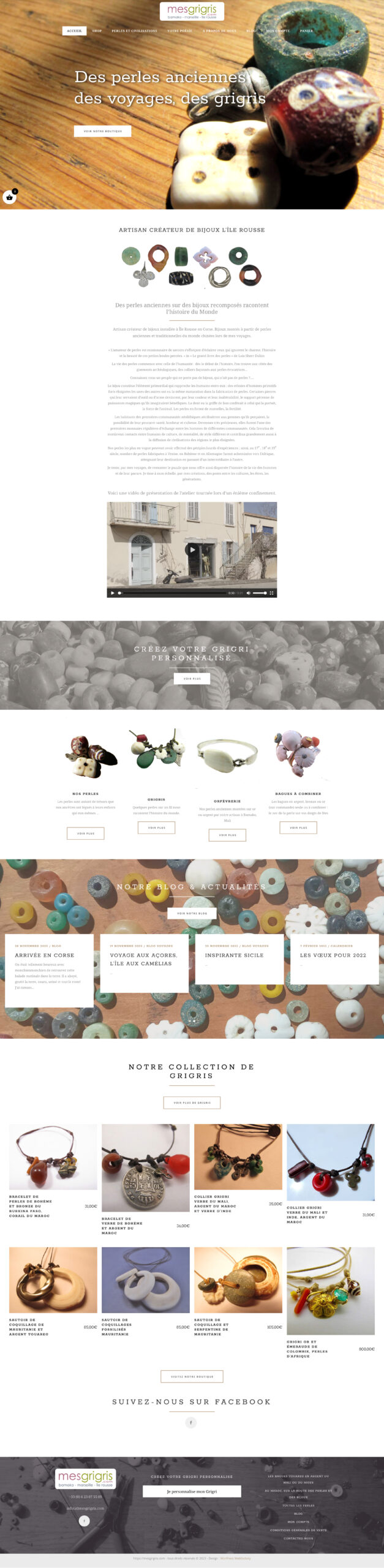 Site vente en ligne bijoux d&rsquo;artisanat – Mesgrigris